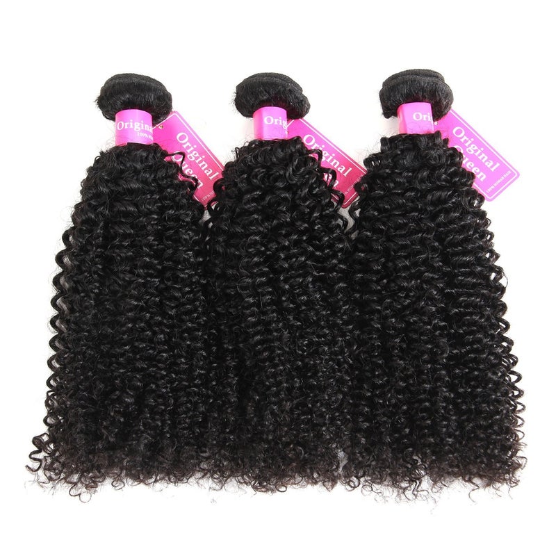 Original Queen 100% Brazilian Unprocessed Virgin Kinky Curly Human Hair Weave 3 Bundles Deep Curly Hair Extensions Mixed Length 10 10 10inches - Image 2